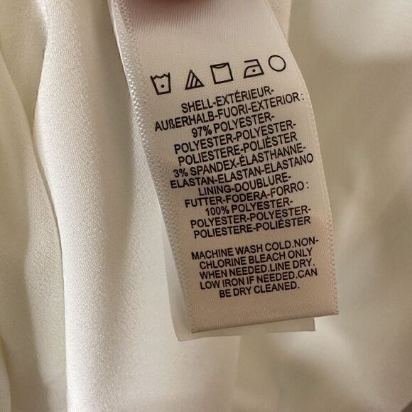 NWT Dress The Population Georgina One-Shoulder Crepe Gown Bow Detail White Large - Picture 8 of 9